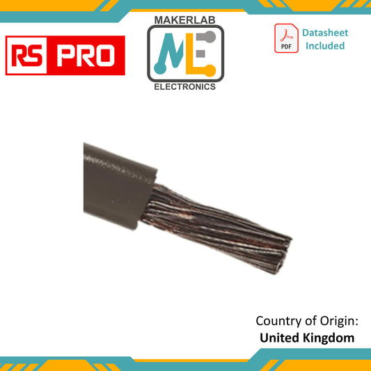 RS PRO Grey 4 mm² Tri-rated Cable, 12 AWG, 52/0.3 mm, 100m, PVC Insulation